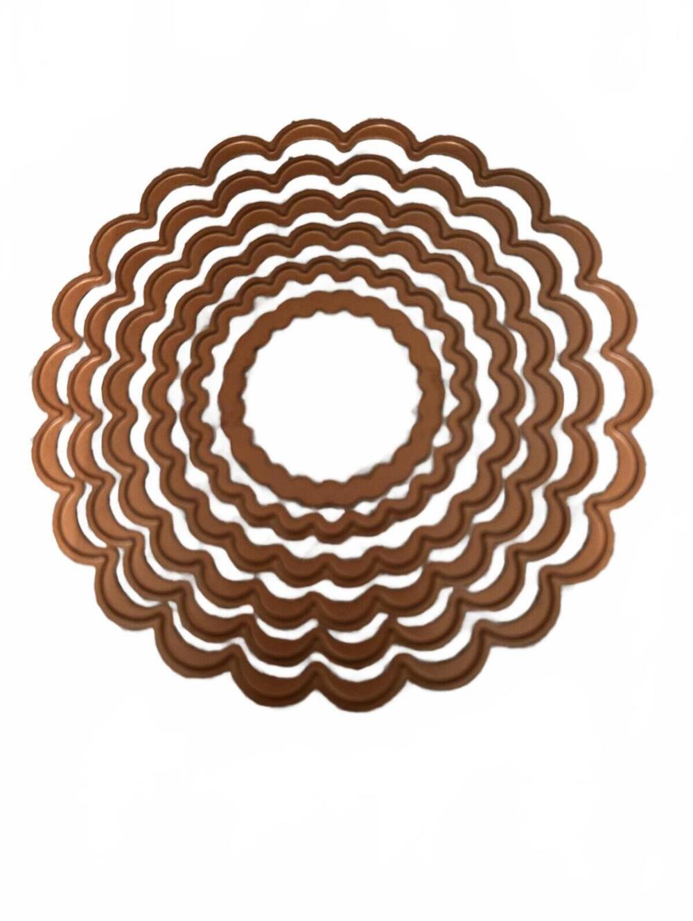 Die Cuts / 6 piece / Nested Scalloped Circle Metal Die Cuts / Cardmaking etc.